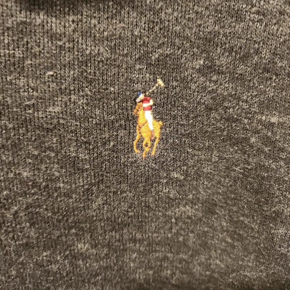 Polo Ralph Lauren Gray Quarter Zip Estate Rib Logo Pony Size XL FLAWED NO ZIPPER